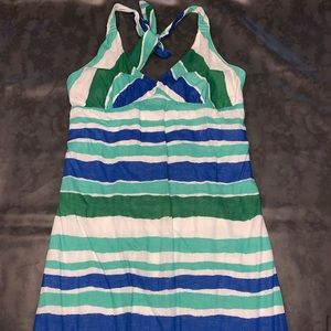 striped halter top maxi dress